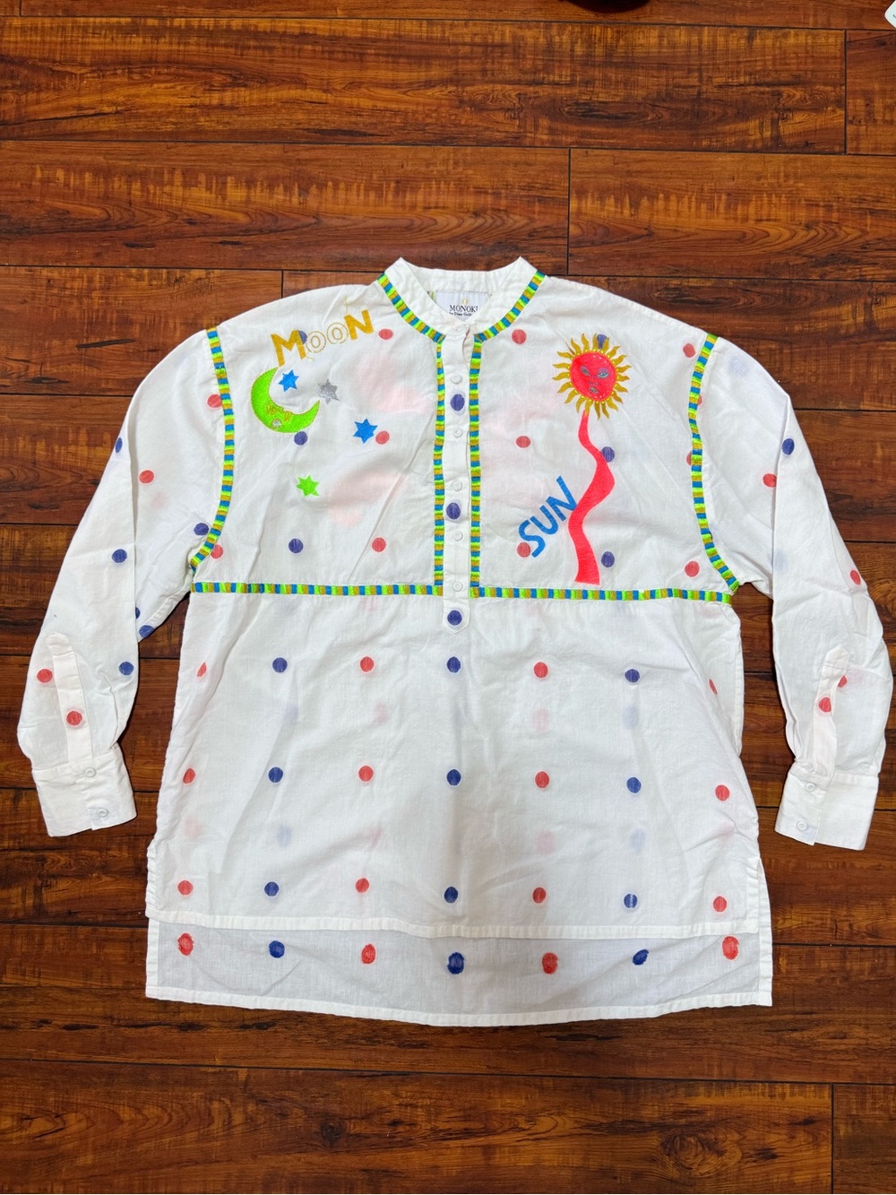 Monoki by Diane Faith Dots Embroidered Top